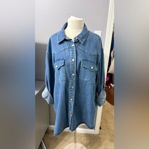 Jane + Delancey | Denim Button Down Shirt | 2x